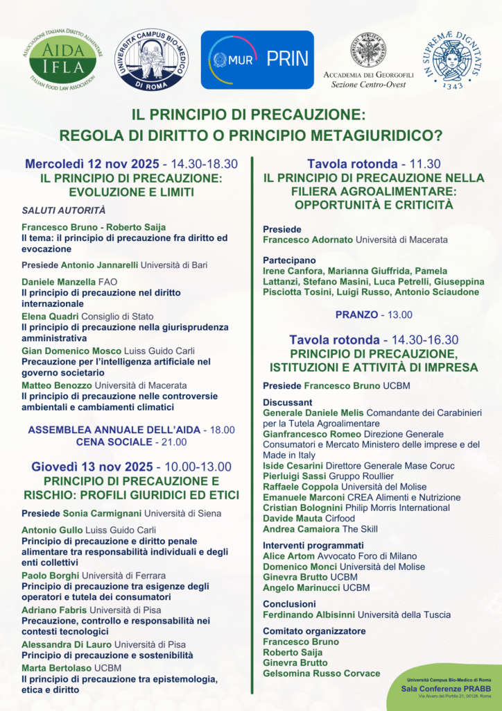 Il principio di precauzione, regola di diritto o principio metagiuridico, Convegno Aida 2025,Università Campus Bio-Medico di Roma_page-0002