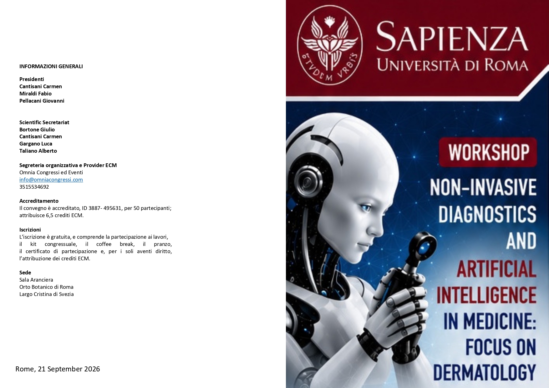 Intelligenza artificiale, dispositivi biomedicali e cybersecurity: Alessandro Comini al workshop della Sapienza Università di Roma